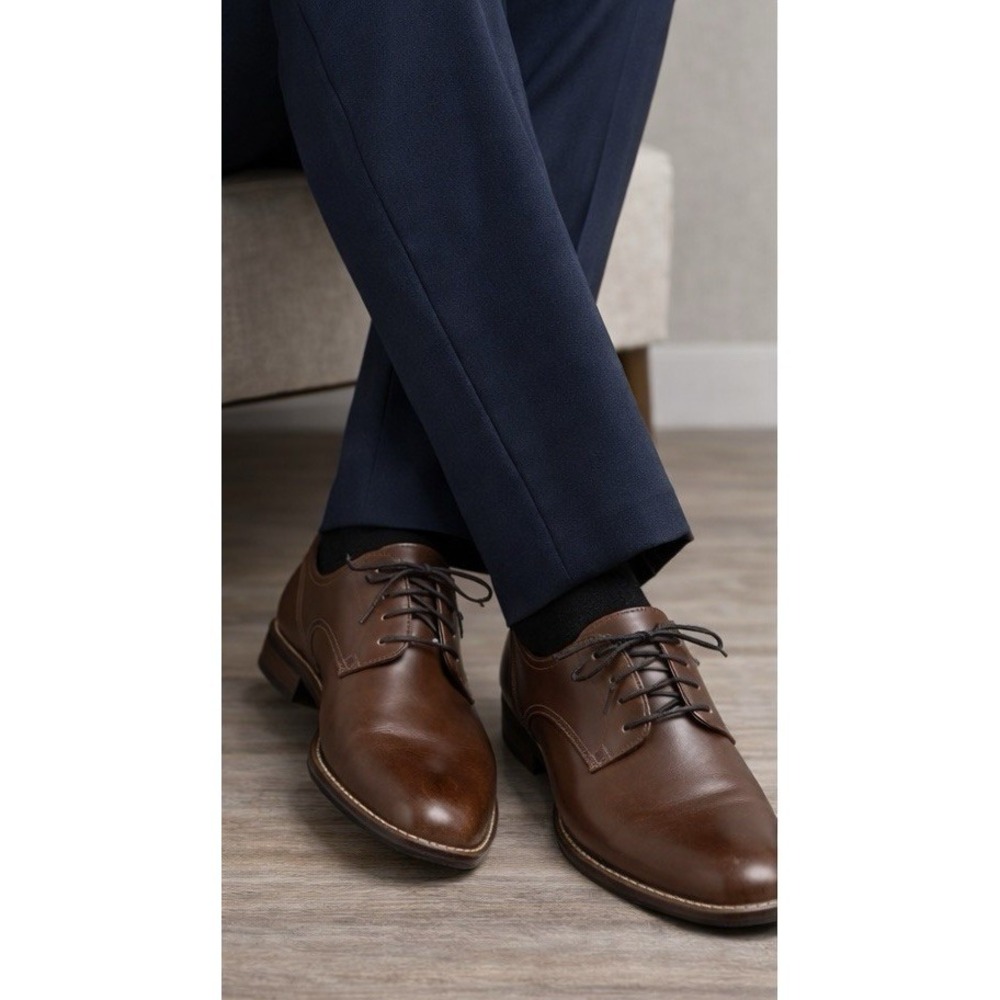 Cole‎ Haan Mens Shoes Brown Solid Dryen Oxford Saddle Tan Size 10M +2 Dust Bags